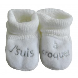 Chaussons naissance mixte j'suis à croquer