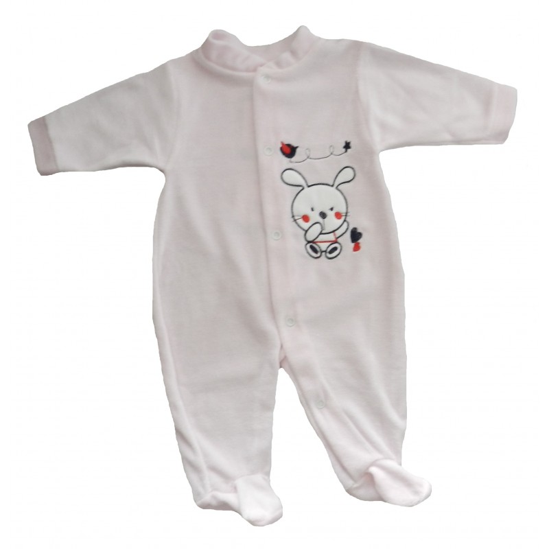 Pyjama Bébé Naissance 0 à 1 mois ★ Jaune Garçon ou Fille ★ Velours Lapin