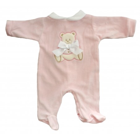 Pyjama bébé velours rose - Pyjama bébé fille - Mon Coffret Naissance