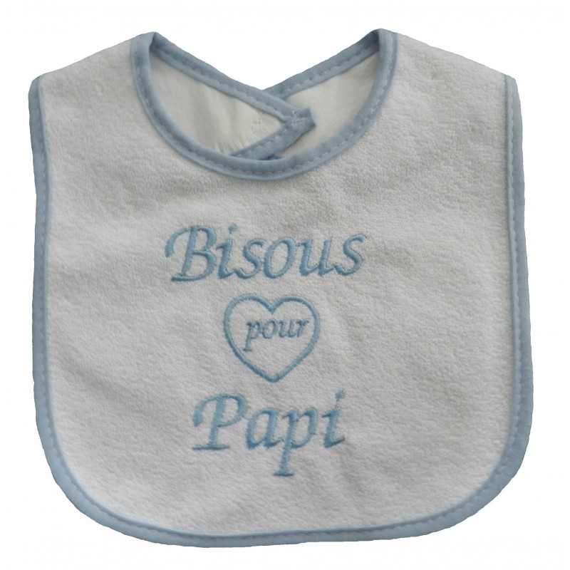 Joli Bavoir Bebe En Eponge Bisous Pour Papi Bavoir Pas Cher