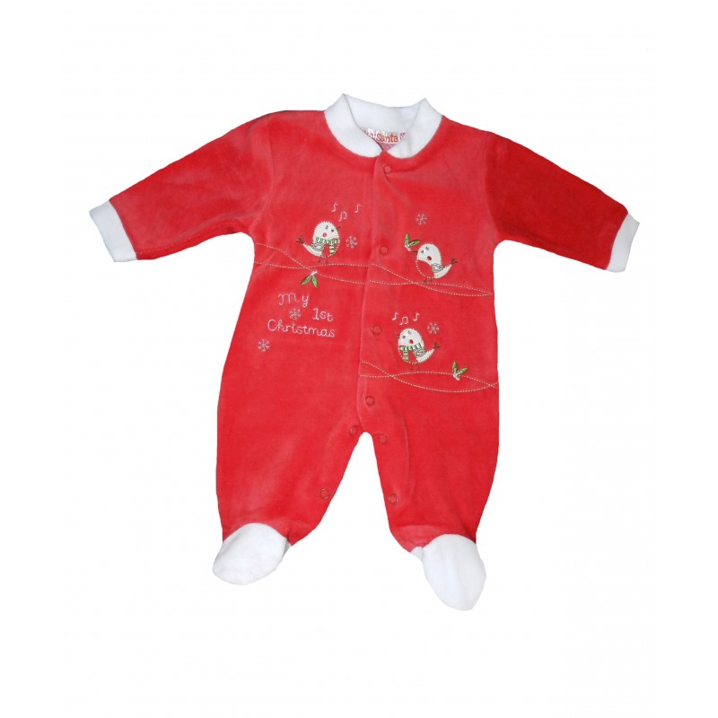 Pyjama velours rouge Le lutin de Noël bébé garçon 3 MOIS LES